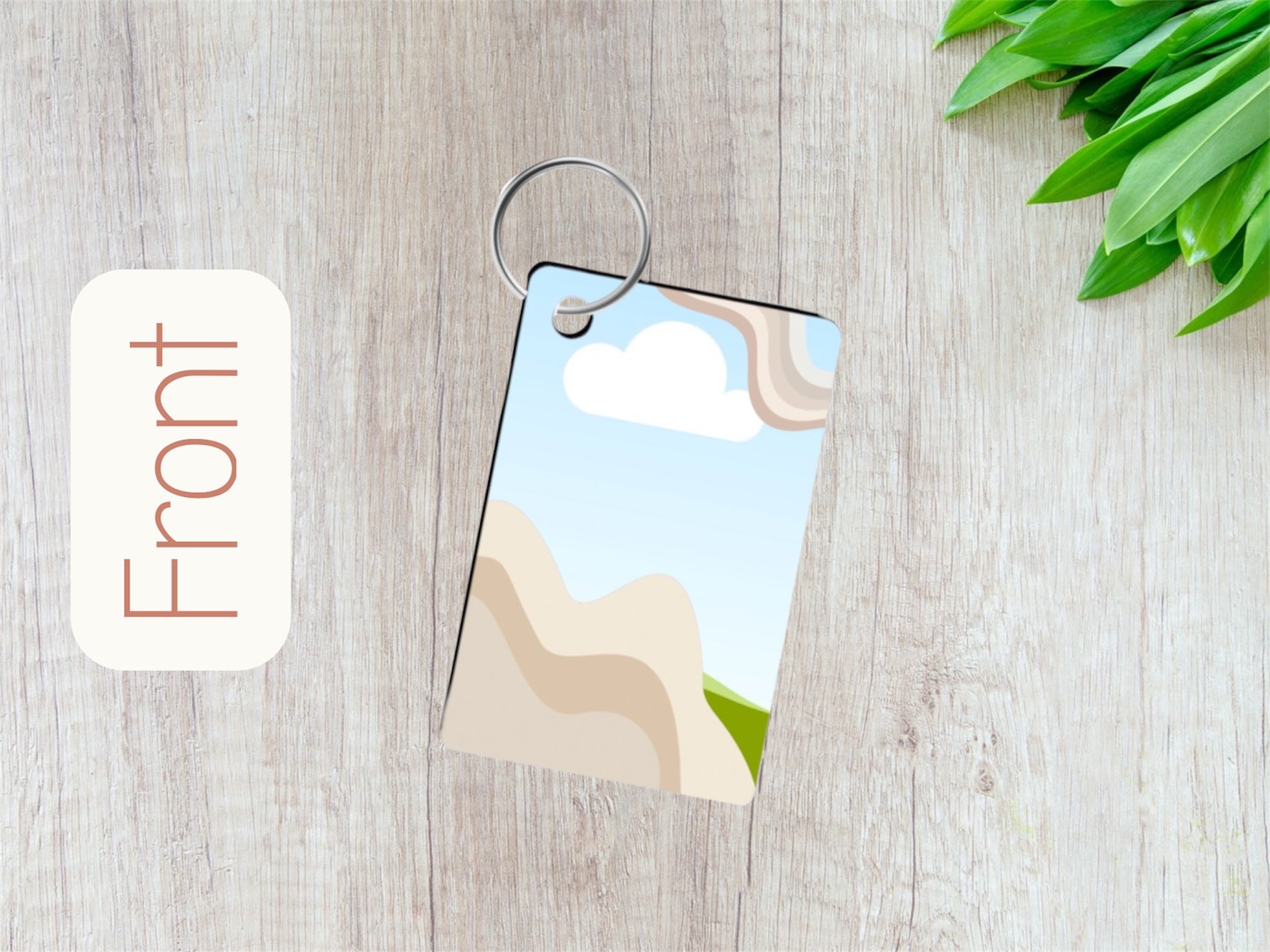 Customizable - Boho One Photo Front & Back - Keychain