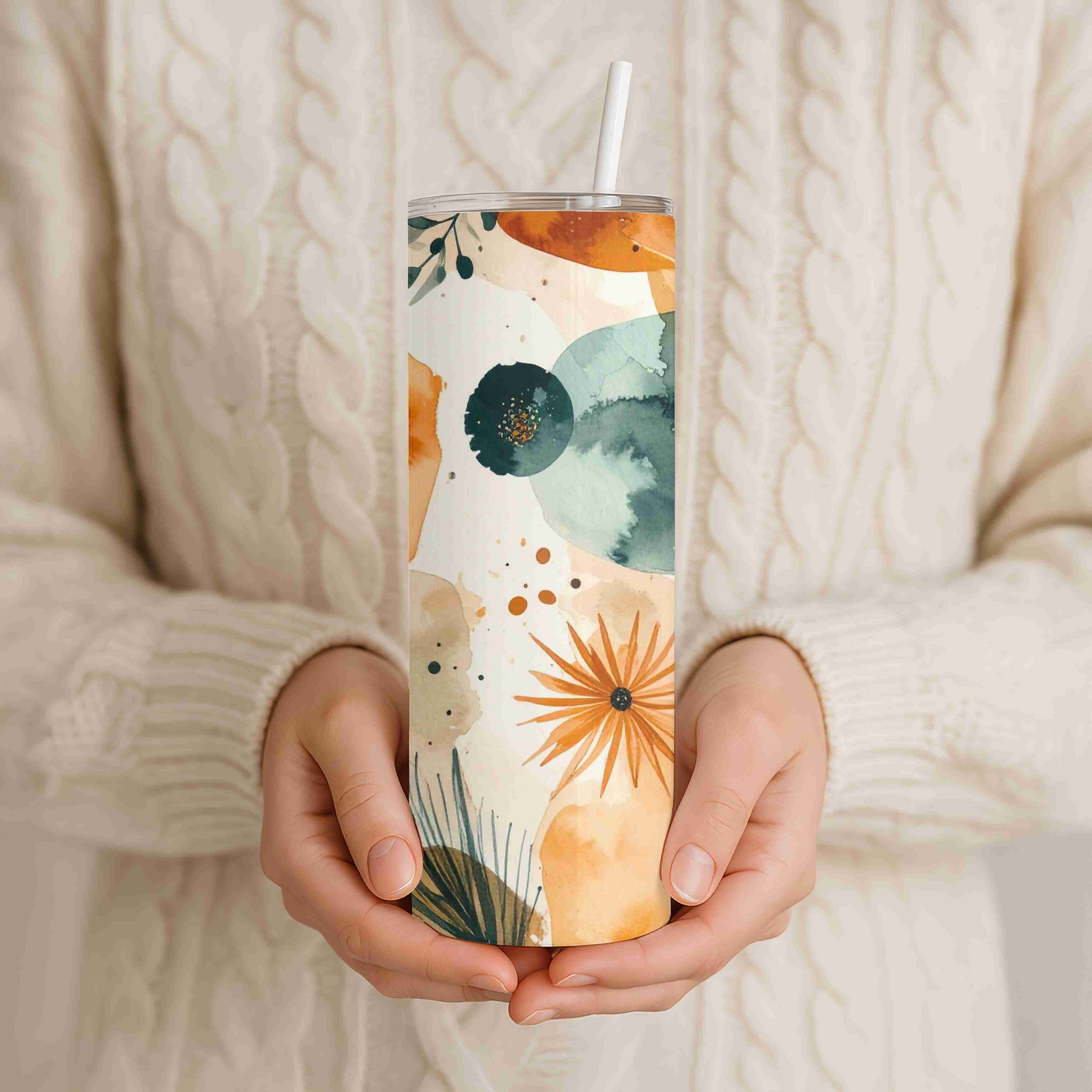 Watercolor Botanical Abstract - Tumbler