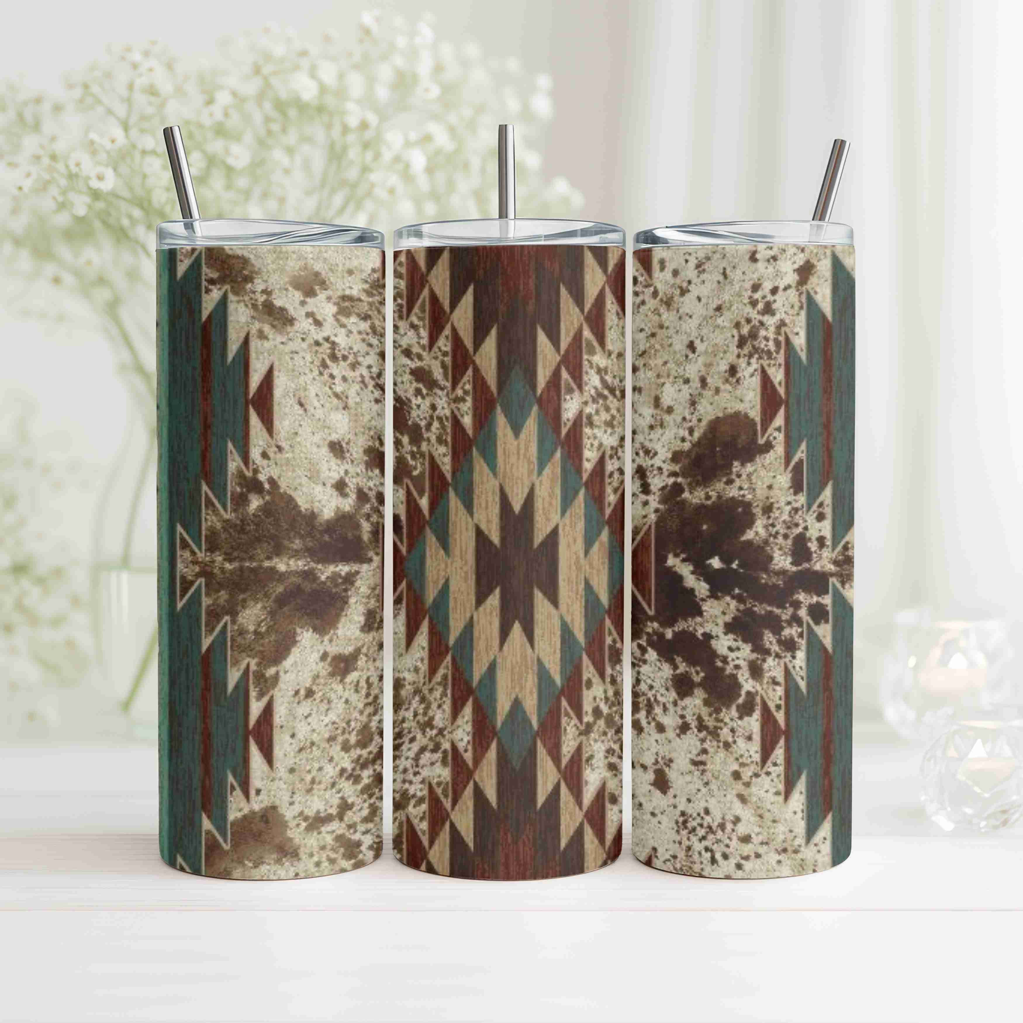 Western Aztec Cowhide - Tumbler