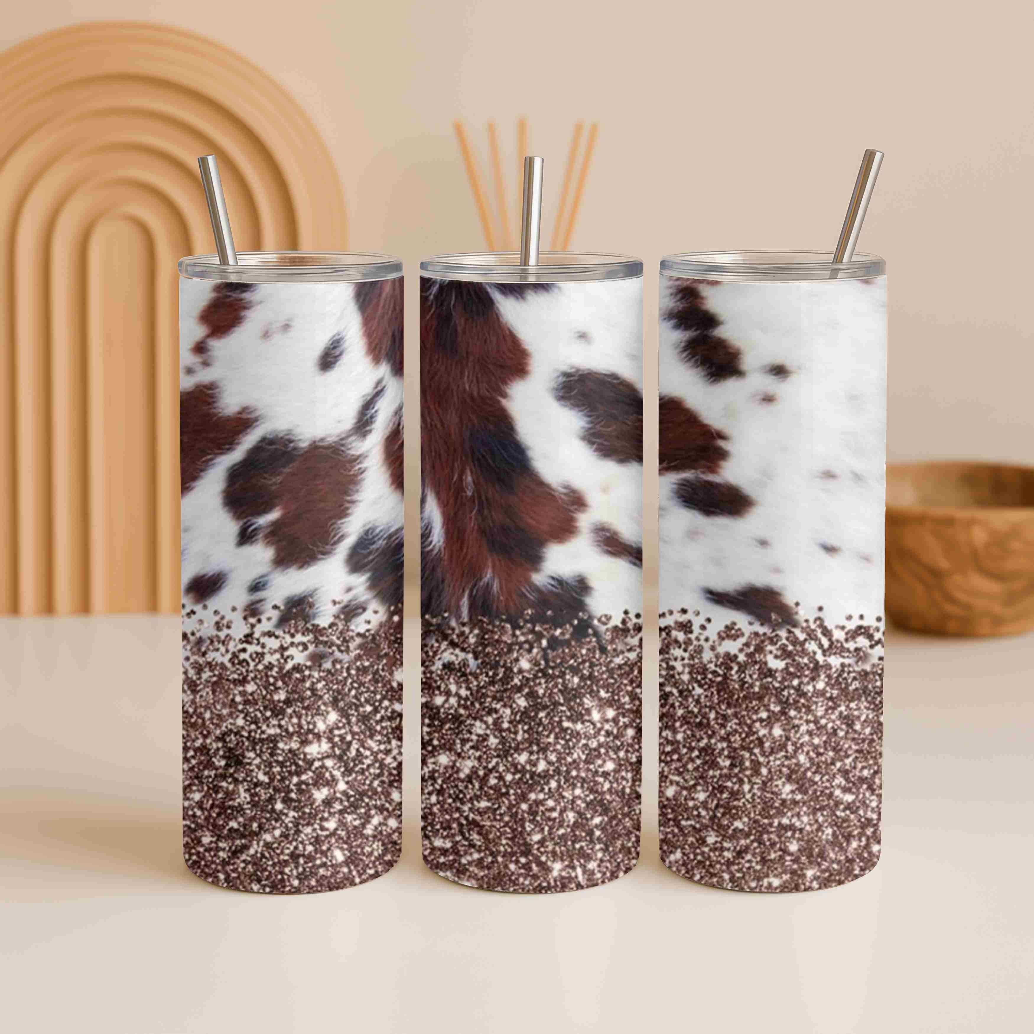Cowhide & Glitter - Tumbler