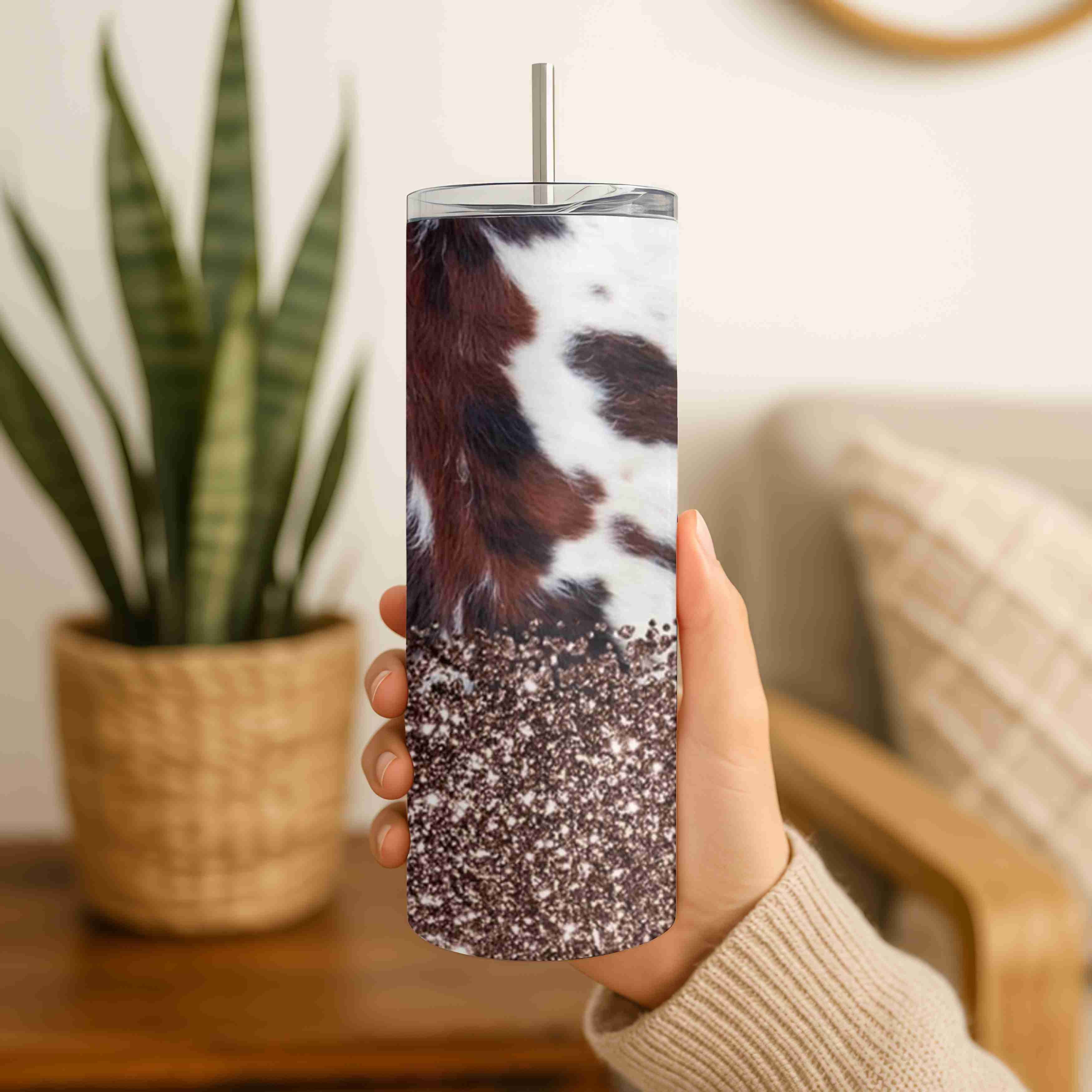 Cowhide & Glitter - Tumbler