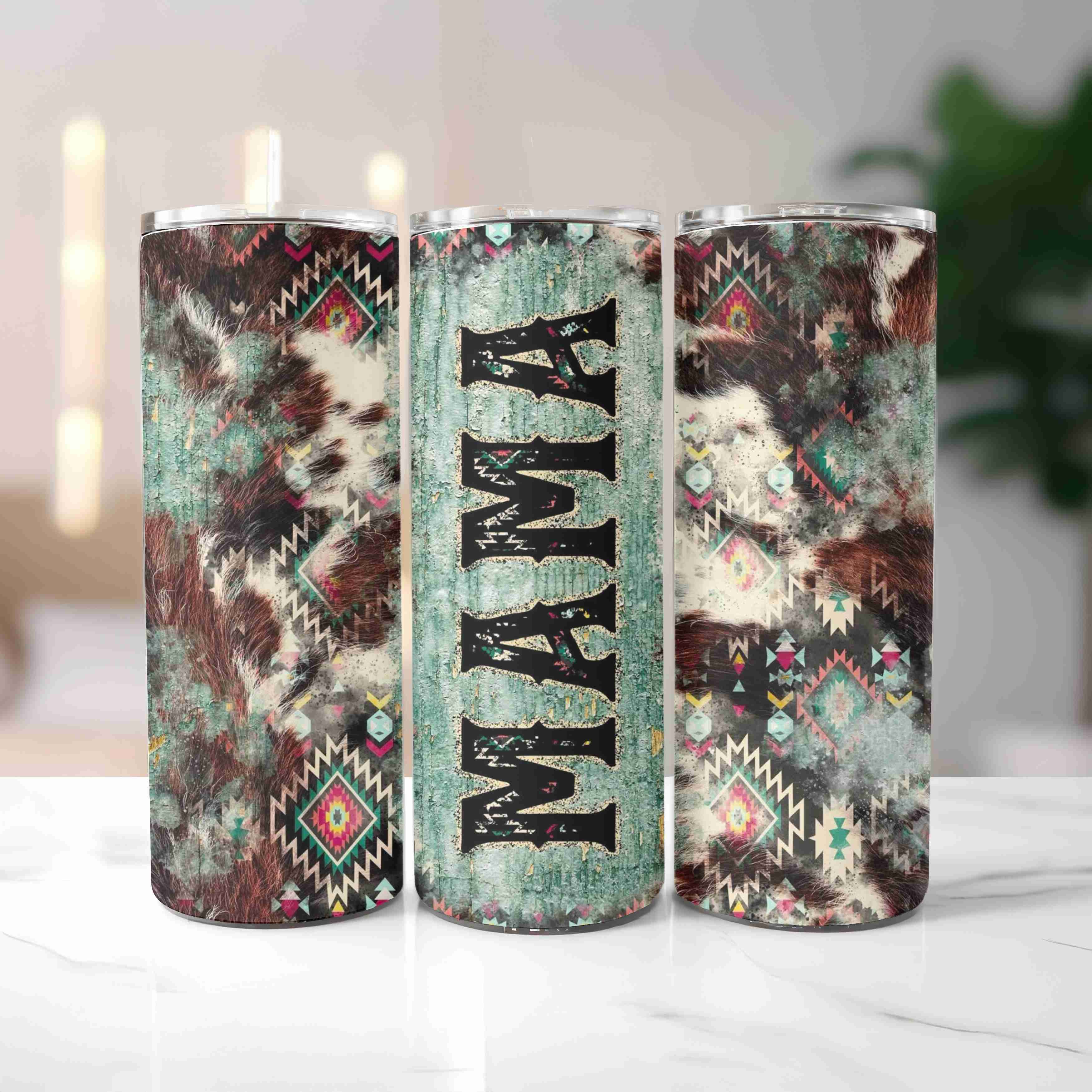 Turquoise Rustic Leopard - Tumbler