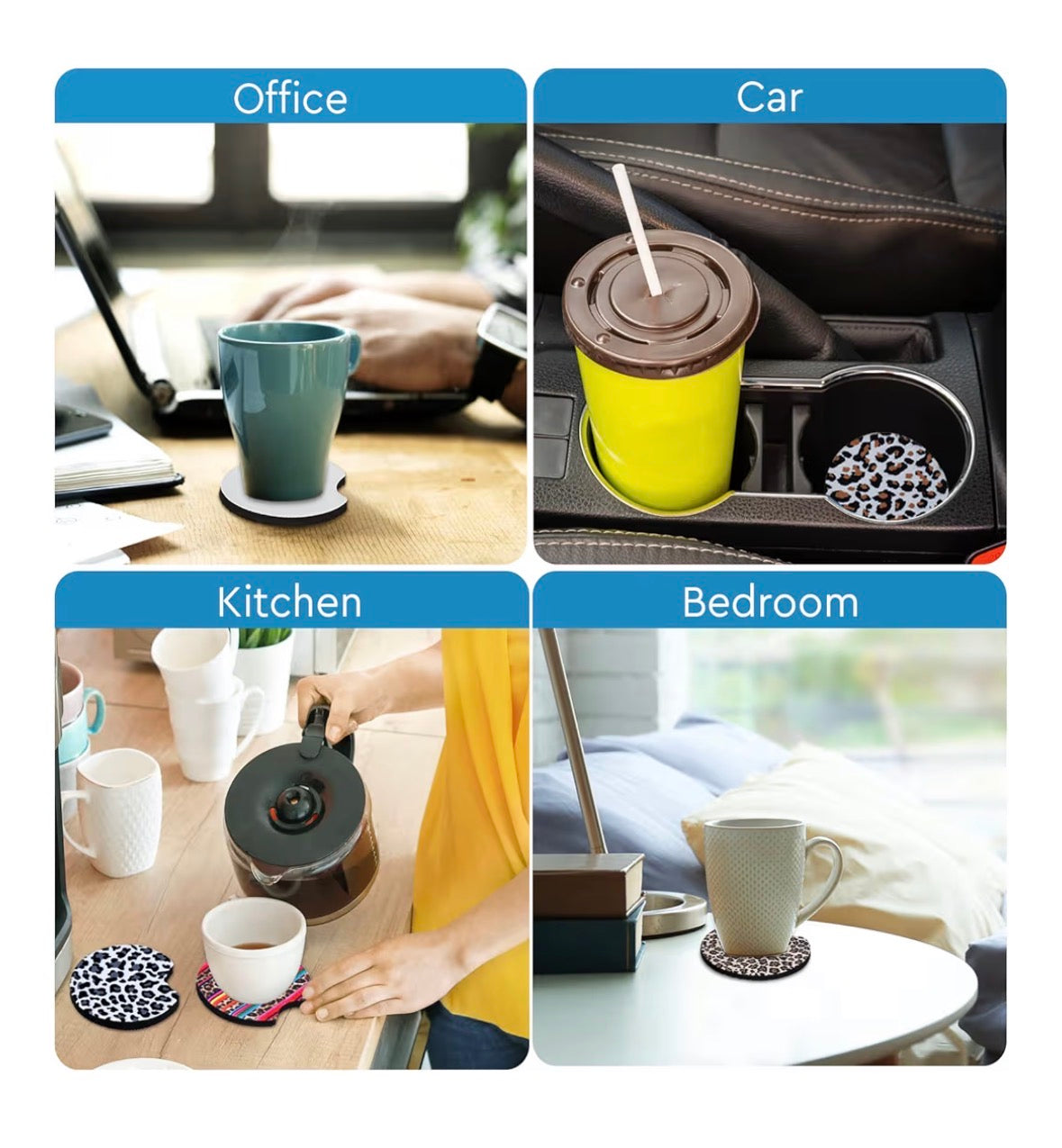 No Talkie Before Coffee - Car Coaster