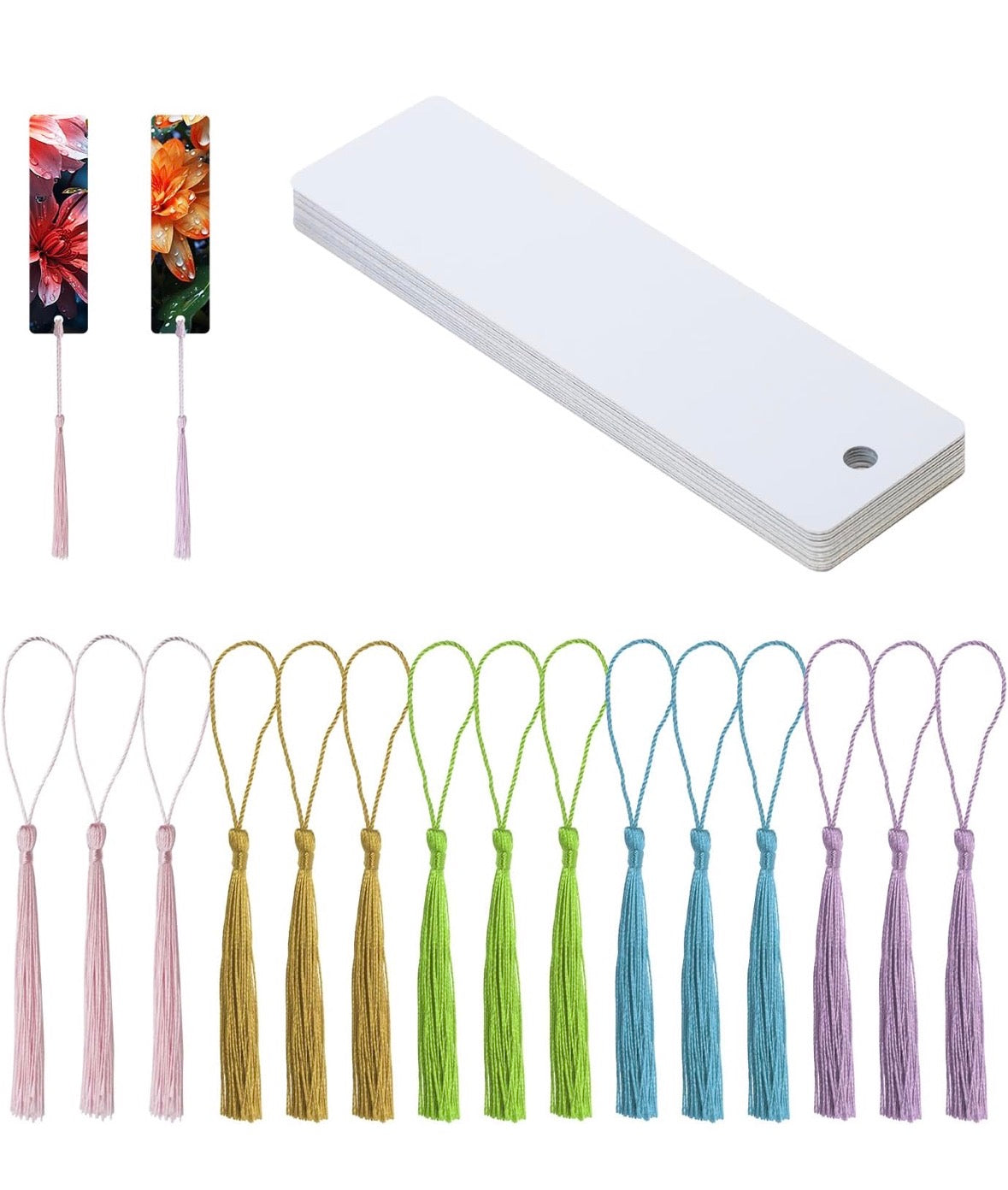 Green Stacked Books with Bows Bookmark