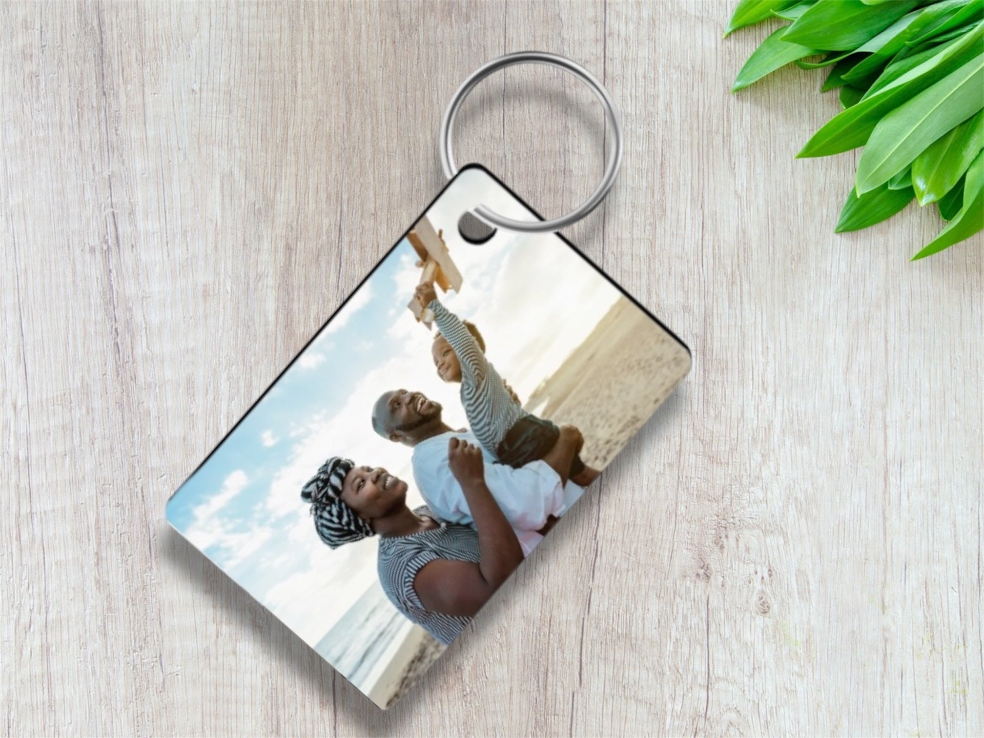 Customizable - One Photo Front & Back - Keychain