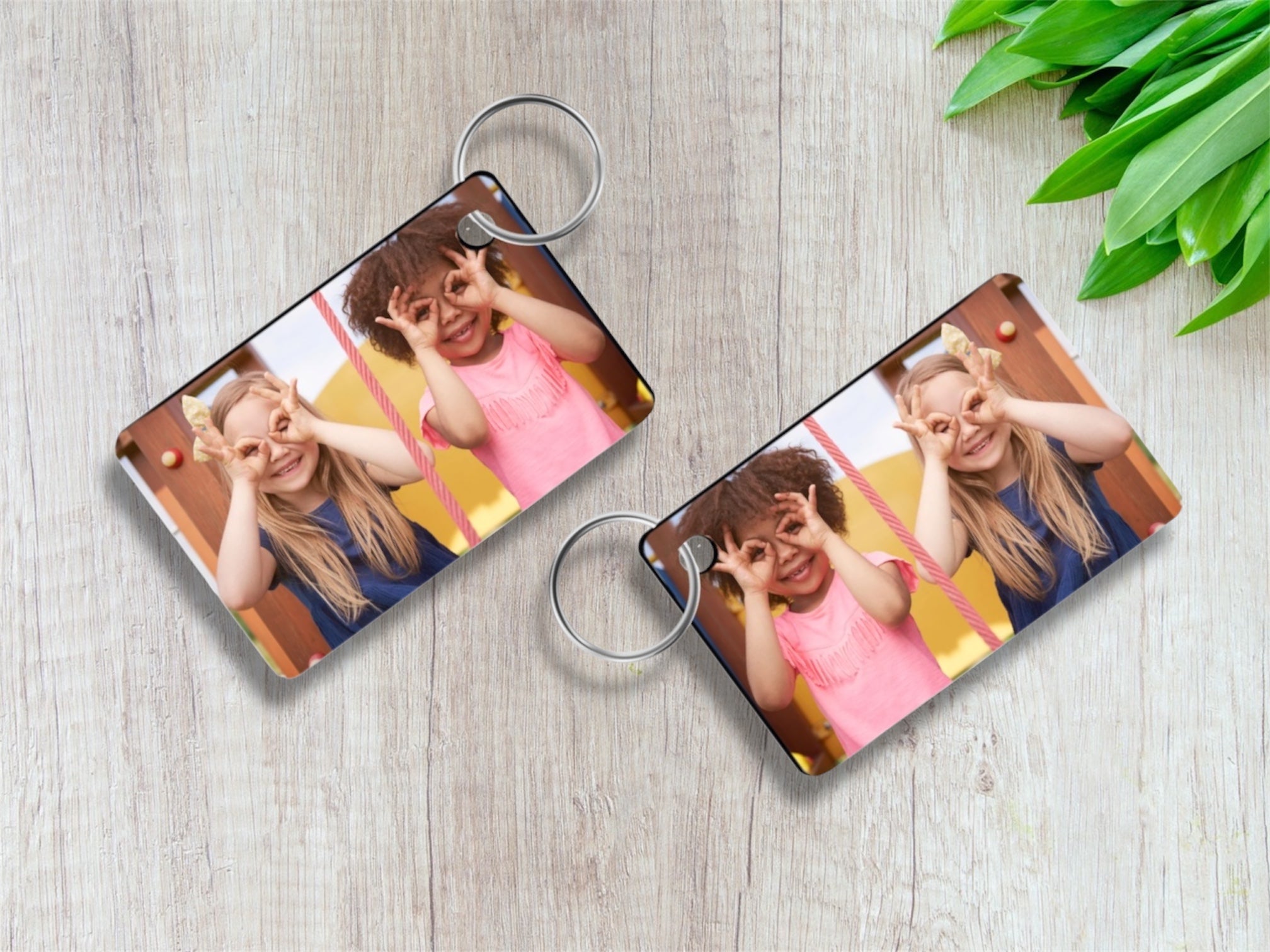 Customizable - One Photo Front & Back - Keychain