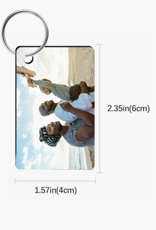 Customizable - One Photo Front & Back - Keychain